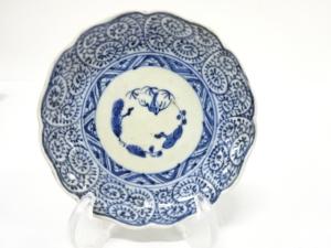 古伊万里　染付　蛸唐草　小皿